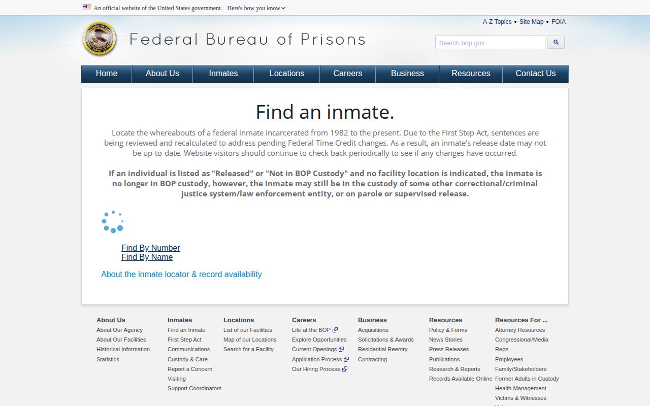Howard County warrant checks and federal custody locator record screen